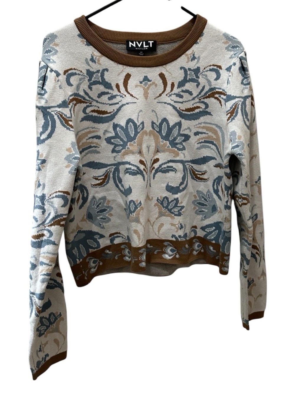 NVLT Floral cropped sweater size Large